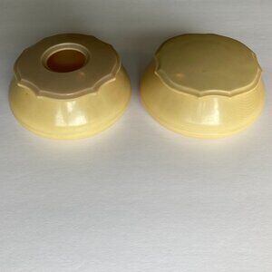 Set of 2 Antique Pyralin (French Ivory) Vanity Jars